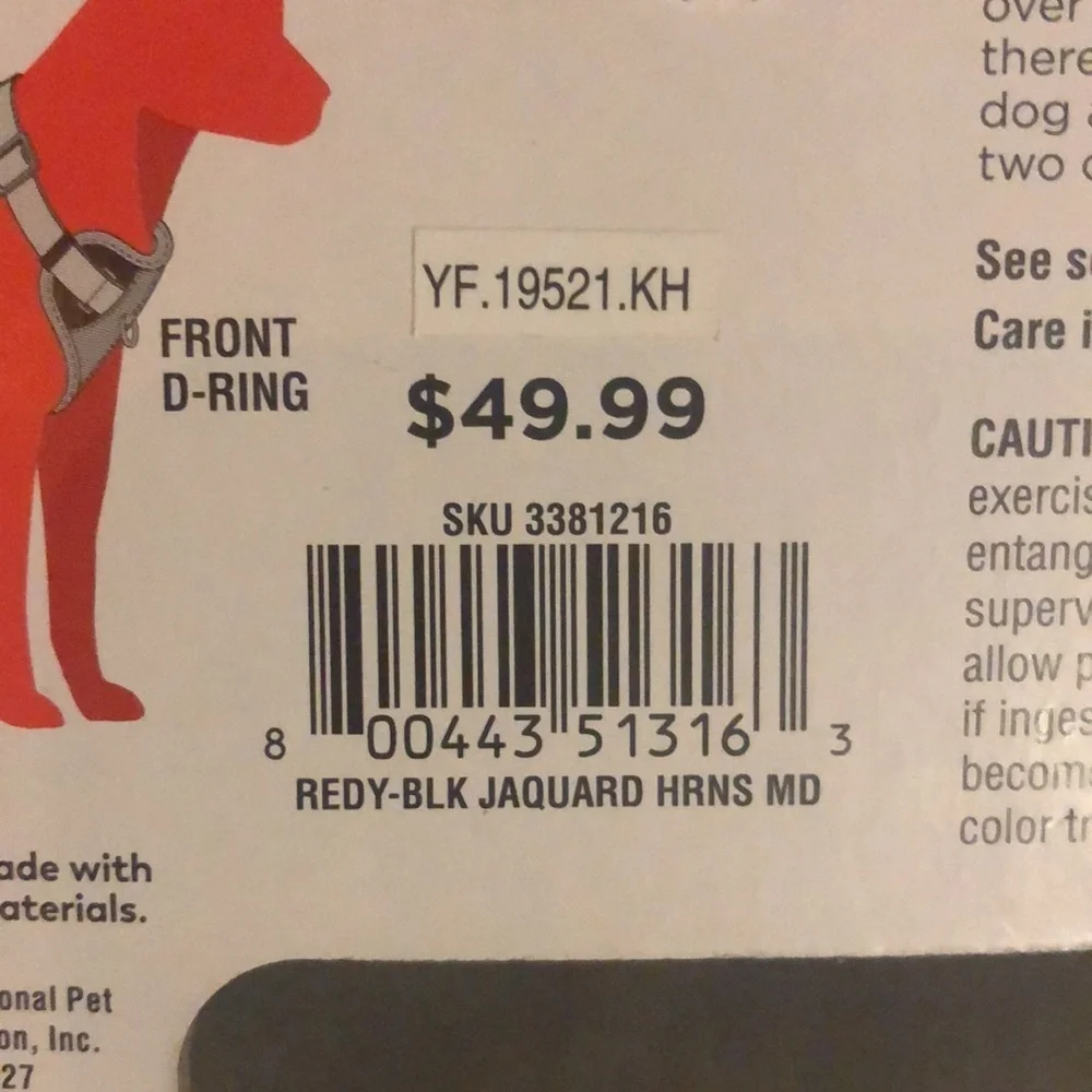 NWT Reddy Jacquard Dog Harness M